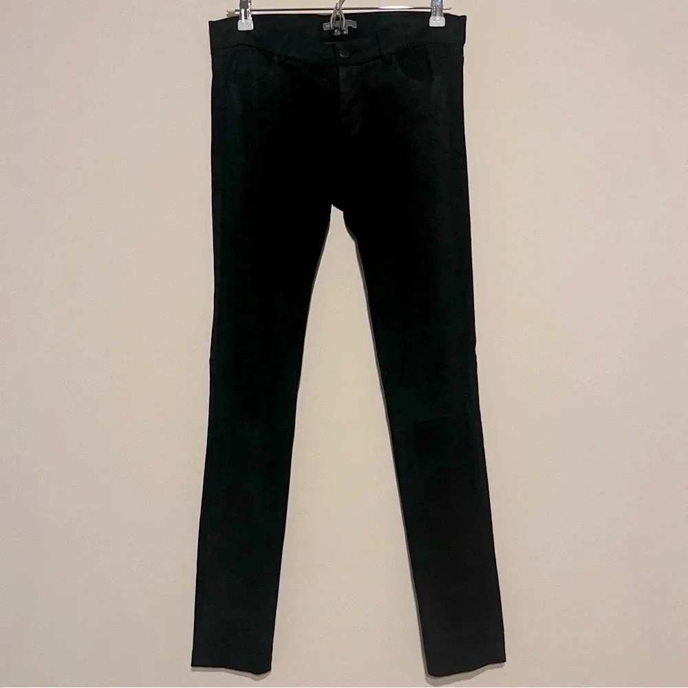 VINCE Genuine Leather Moto Style Bikercore Crocodile Skinny Jeans